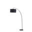 Lampe sur pied arquée noire 86 "avec abat-jour tambour noir 86"