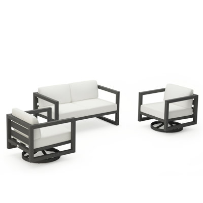 Avion 3 Piece Loveseat Set With Swivel