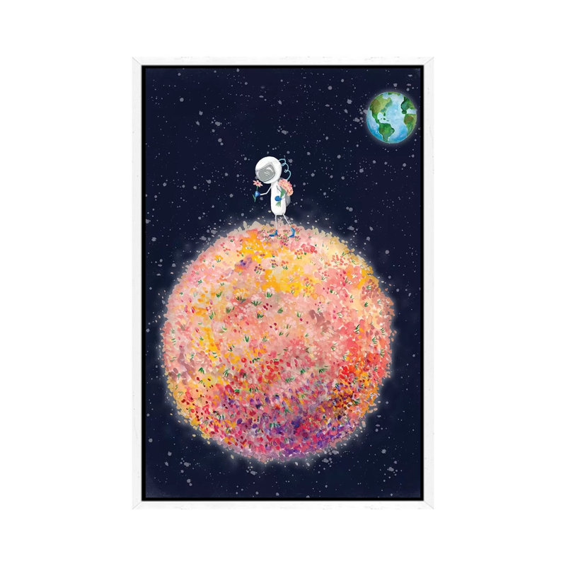 Stop And Smell The Moon by Rachel Nieman - Painting on Canvas, 66.04cm H x 45.72cm W x 3.81cm D, White Framed