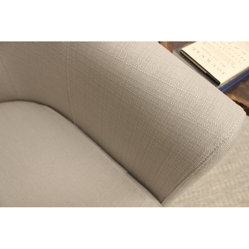 Fauteuil demi-tonneau l 31,5 po Kronos, Mélange de polyester Toupe, Noir
