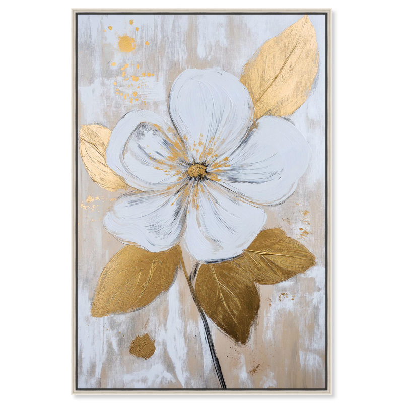 Art, art élégant, art floral, Luxe Flower III, H 31 po x l 21 po, Encadrement argenté