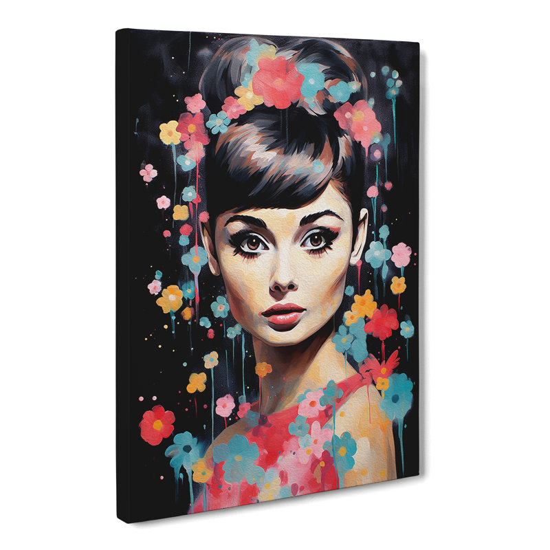 Audrey Hepburn Modern Art - Wrapped Canvas, 60cm H x 40cm W x 3cm D