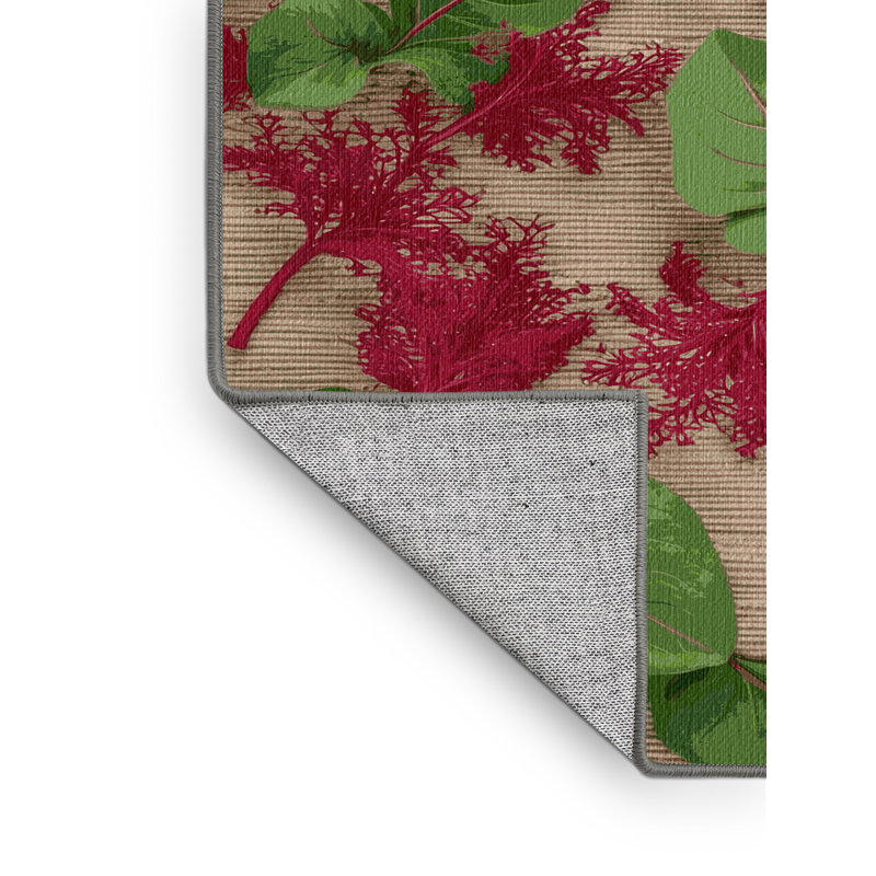 Washable Amaranth Microgreens Vegetables Area Rug, Rectangle 5' x 7'