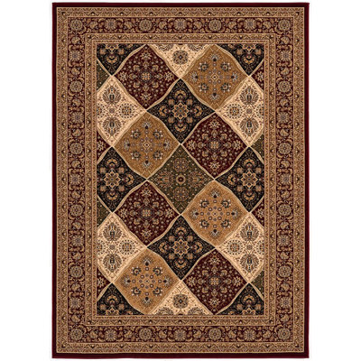 8' Red And Beige Oriental Runner Rug