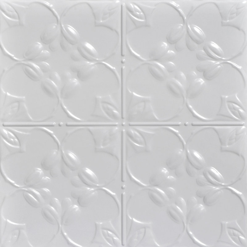 Tuile de plafond cloutée en étain lilas 2 pi x 2 pi, Blanc