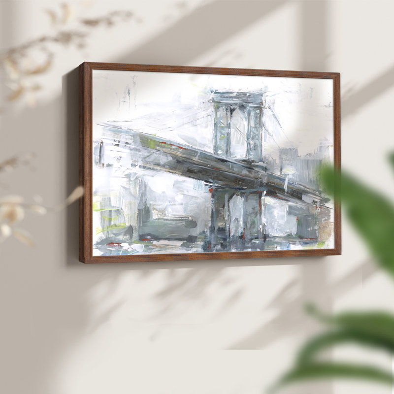 Brilliant City Study IV - Reproduction encadrée - Restickable, H 8 po x l 10 po, Noyer