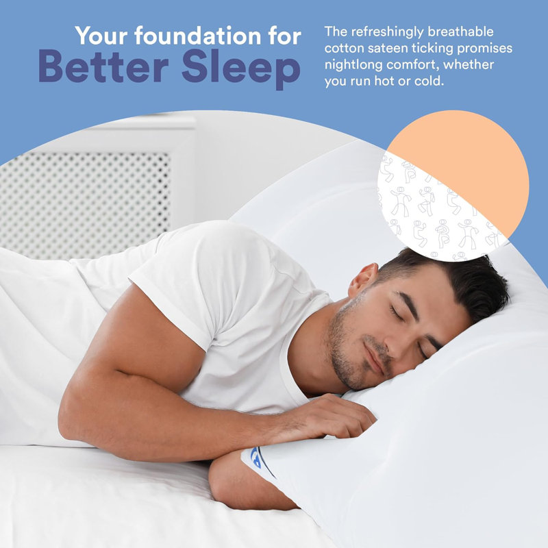 Continental Bedding 2 Luxury Down Medium Firmness Pillows Breathable Bed Pillows For Sleeping, Standard 