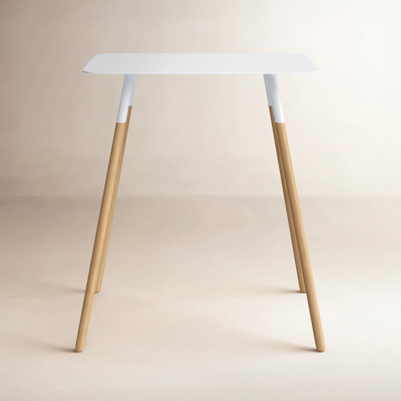 Yamazaki Home Modern Rectangular Side Table For Living Room Or Small Bedside Steel + Wood End Table, White