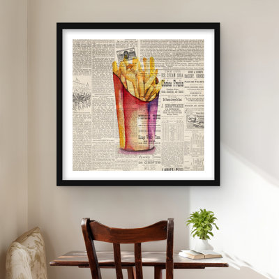 Imprimé de frites de style rétro | Art de cuisine encadré