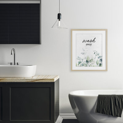 «Wash Away Eucalyptus», reproduction sous verre encadrée, lettrée et doublée