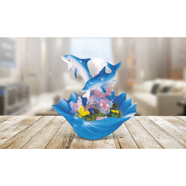 Trinx Jelsy 4H Blue Dolphins on Seashell Figurine Style 2 Unique Gifts