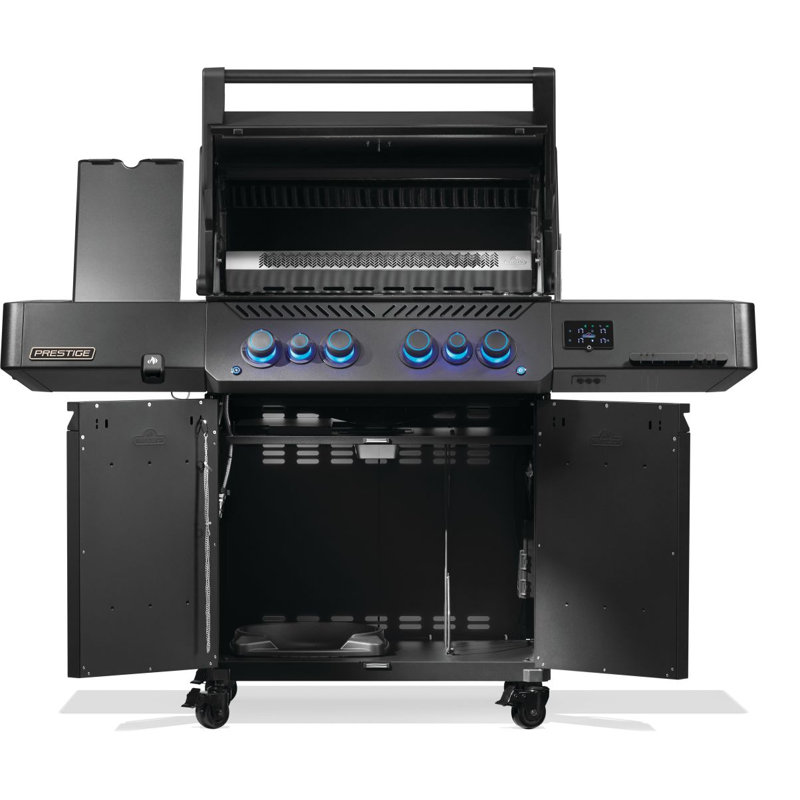 Barbecue au gaz naturel Phantom Prestige® 500 Connected avec brûleurs infrarouges latéraux et arrière, noir mat