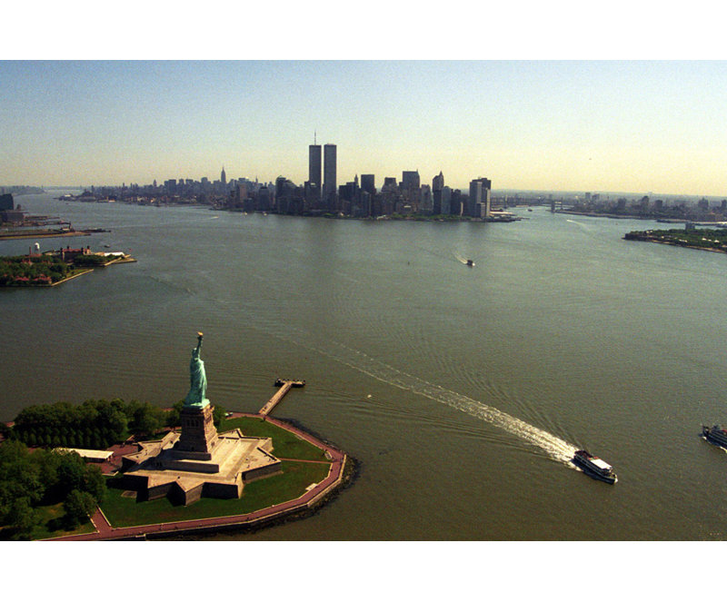 Silhouette des tours jumelles de New York