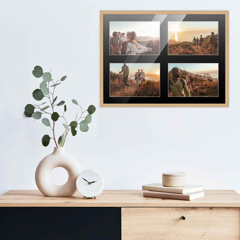 Cadre en bois, Naturel / noir, 5 po x 7 po, 12 po x 16 po