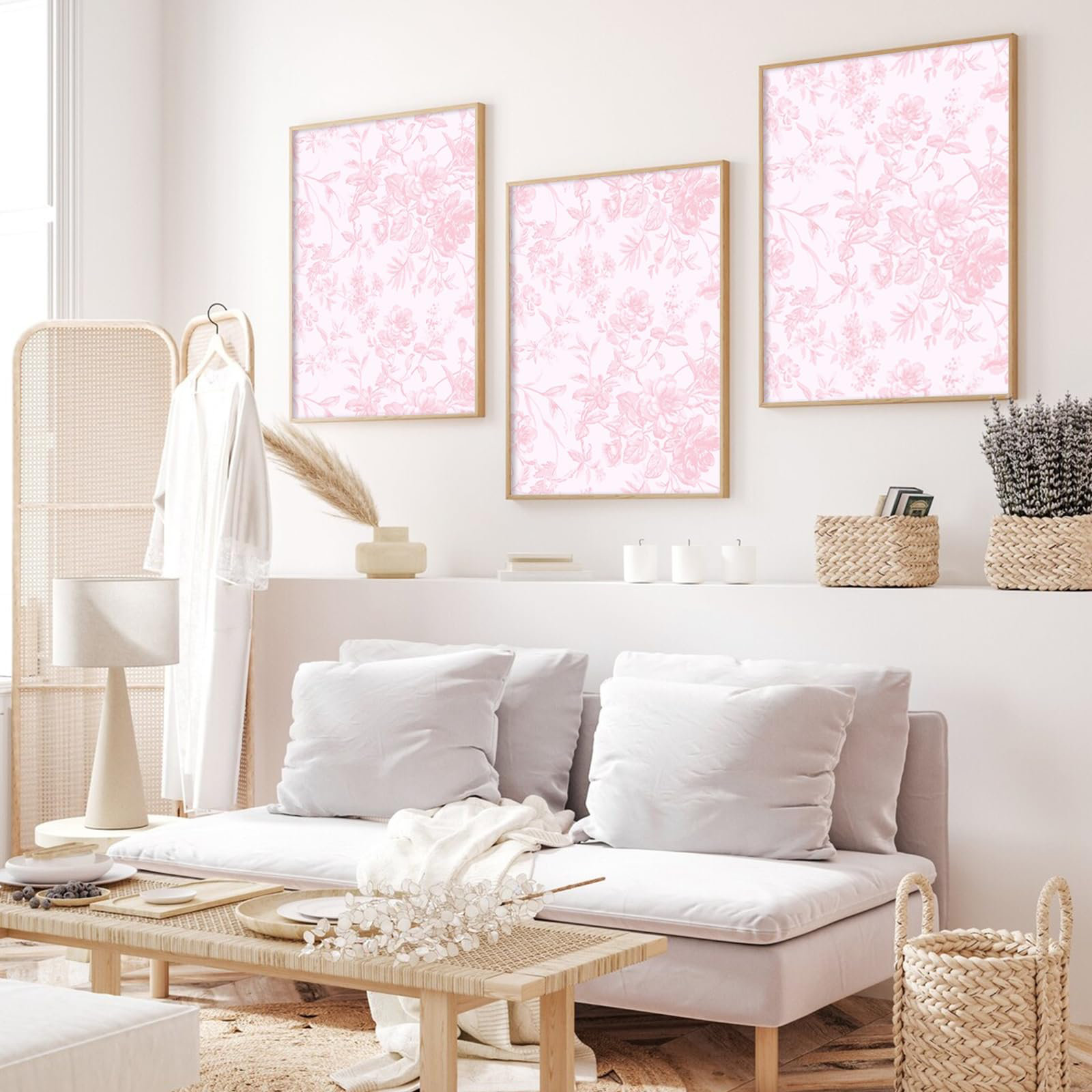 Red Barrel Studio Pink Flower Wall Art Chinoiserie Floral Canvas Wall ...