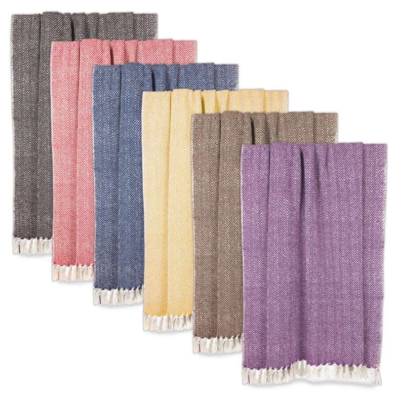 Tango Red Chevron Cotton Handloom Throw Blanket