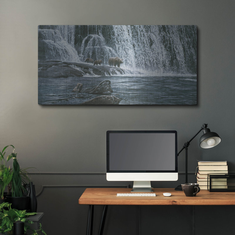 «Grizzlies And Falls» par Ron Parker, H 24 po x l 48 po