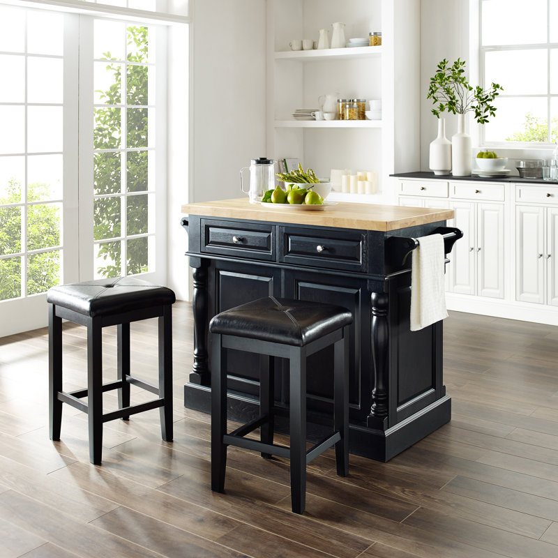 Diamondback Kitchen Island Set, Black