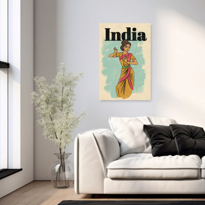 Impression sur toile «Elegant Indian Dancer Elegant Retro Traditional Portrait»