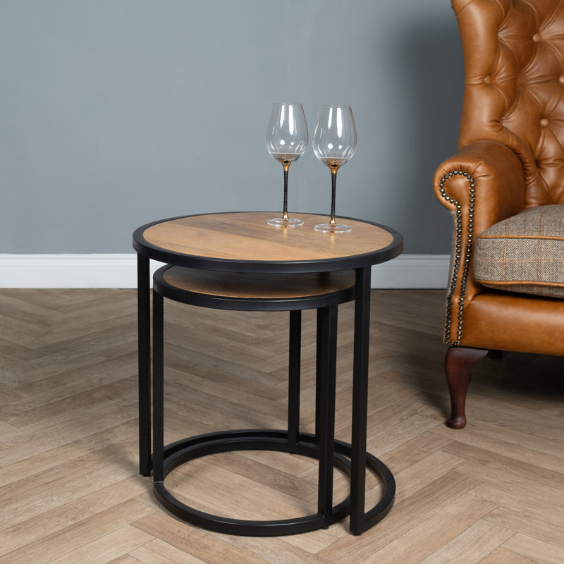 Aiso End Table, Light Oak/Black