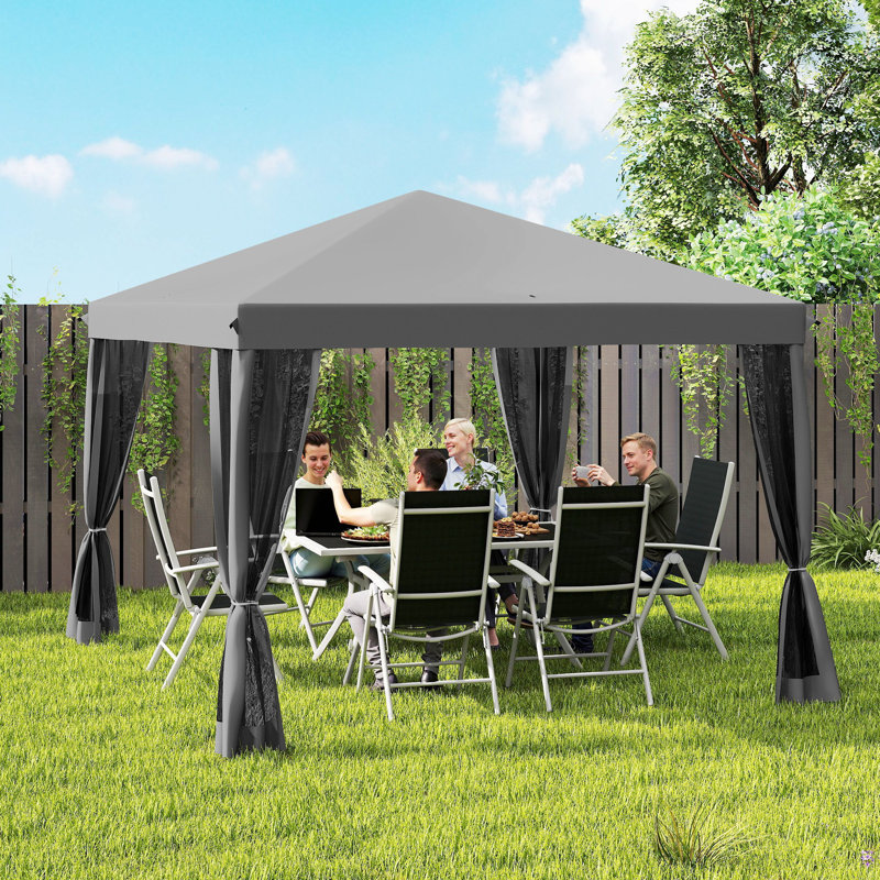 Pavillon de jardin avec pavillon escamotable 10 'x 10'