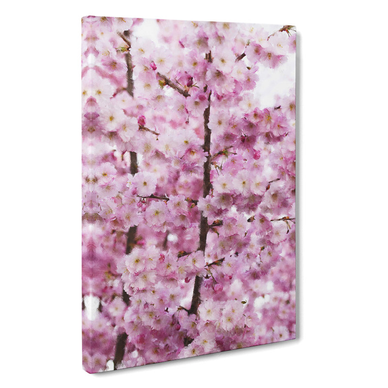 Pink Cherry Blossom Flowers Vol.2 - Wrapped Canvas, 60cm H x 40cm W x 3cm D