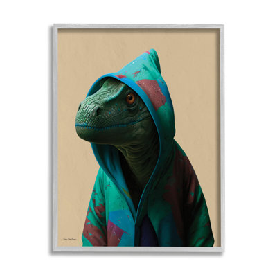 Ba-991-Framed " Dinosaur In Stylish Hoodie "
