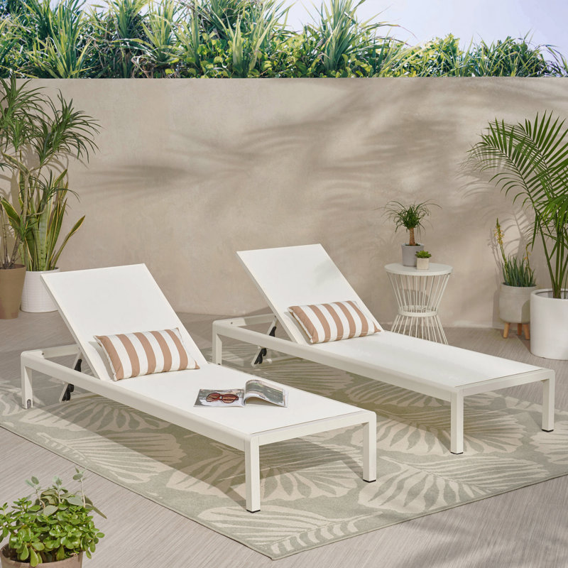 Chaise longue Whi (Mp2) (ensemble de 2), Blanc