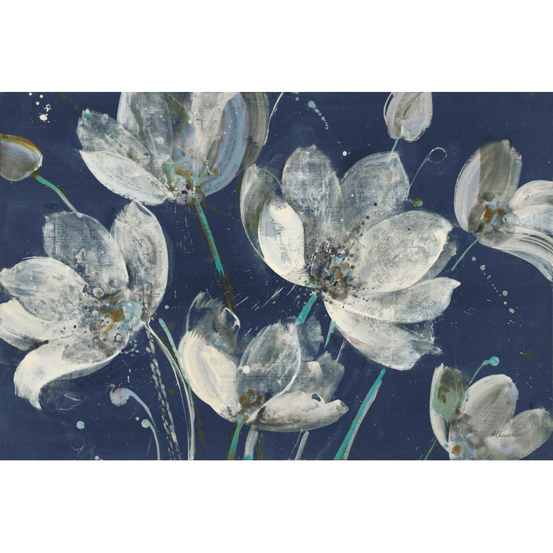 Translucent Garden With Light Blue - Wrapped Canvas Painting, 30cm H x 46cm W