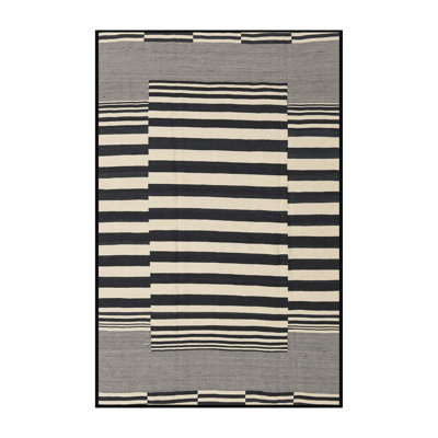 Tapis abstrait noir / beige