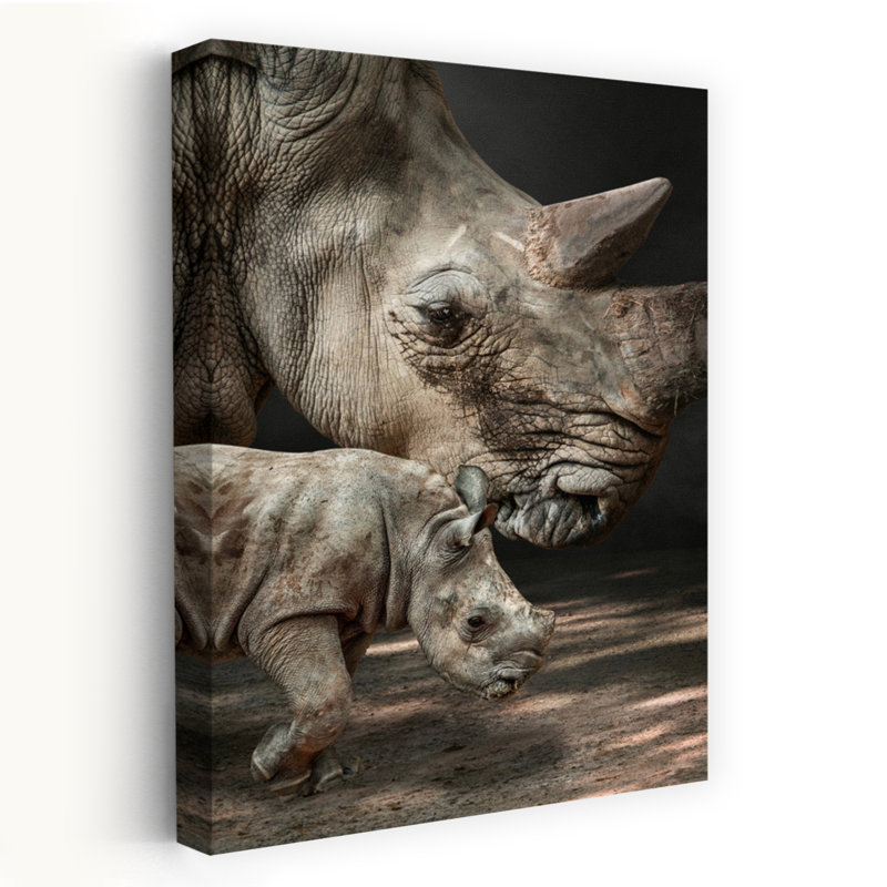 Rhinomom, art mural abstrait contemporain, H 24 po x l 16 po