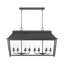 Luminaire suspendu linéaire 8 lumières Aramie en fer noir antique avec verre transparent-115140658