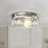 12''-3 Lights Brushed Sand Nickel Modern Metal And Glass Drum Dimmable Flush Mount Lighting For Bedroom-107080389