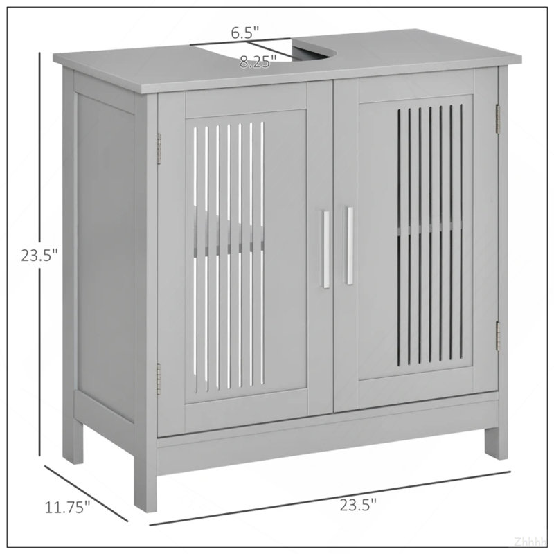 Organisateur de rangement de salle de bain, armoire de salle de bain, meuble de rangement sous piédestal, Gris
