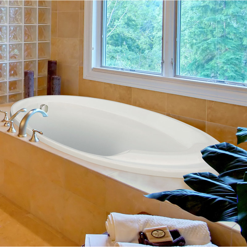 Deanna 60'' L Air Bathtub, White, Polished Chrome