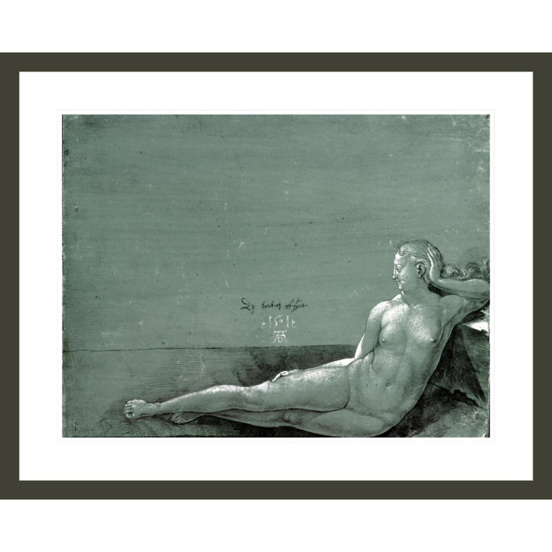 «Nu féminin inclinable» par Albrecht Dürer, impression giclée sur cadre, H 23,5 po x l 28,98 po