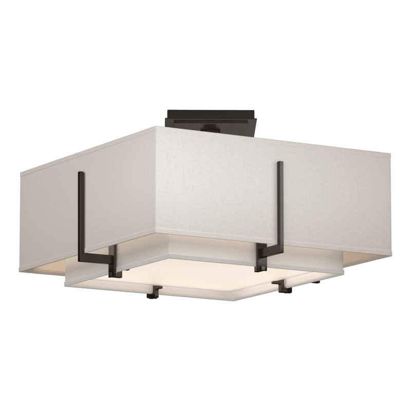 Exos 2 - Light Semi Flush Mount, Natural Anna, Oil Rubbed Bronze