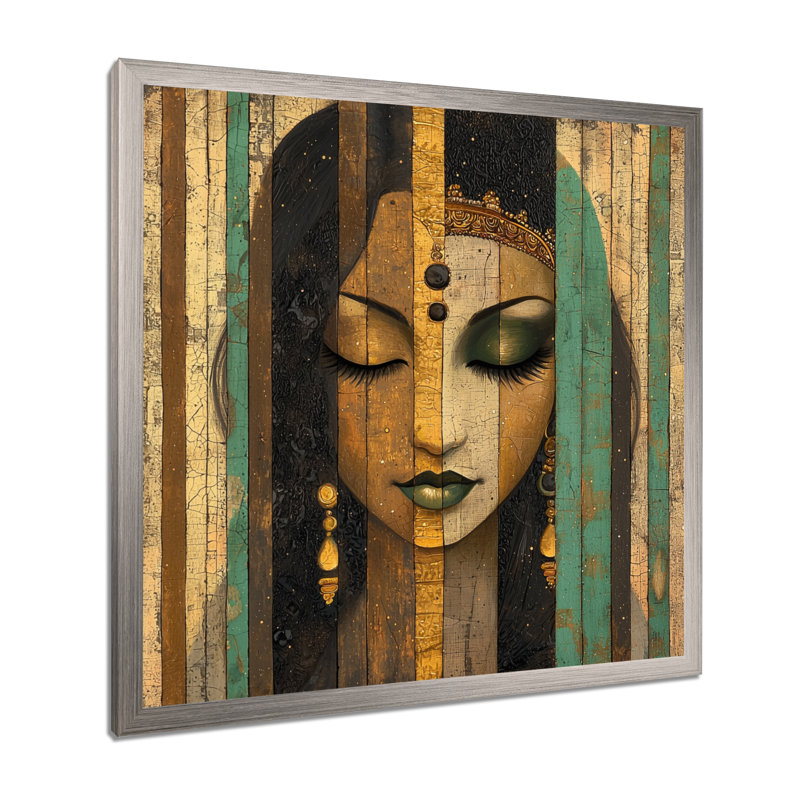 Maissane - salon d'art mural indien, 16" H x 16" W, Picture Framed Print, Silver