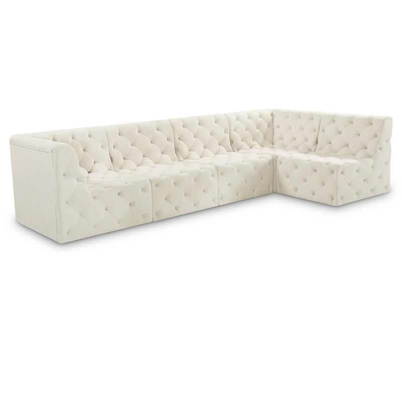 Canapé modulaire Klecka, Velours crème