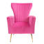 Fauteuil d'appoint moderne en velours avec table, fauteuil à oreilles et pieds Modern-1078753324