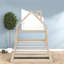 Lit simple en bois robuste avec tête de lit moderne