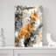 Chat orange, aquarelle abstraite, paix sereine, pin, forêt, art mural-129150583