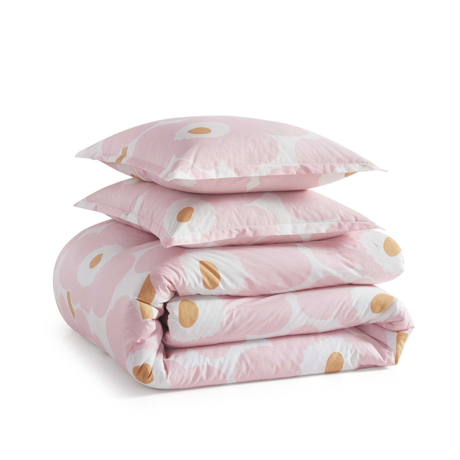 Marimekko Cotton Duvet Cover Set, Queen Duvet Cover + 2 Shams, Light Pink