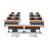 Beneva 14 Person Training Meeting Seminar Tables with Modesty Panels, 14 Chairs Complete 22 pc Set