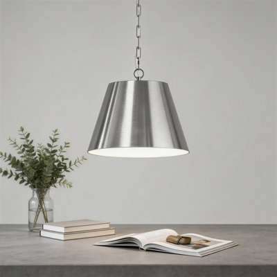 1-Light 12"W Matte Black Modern Cone Pendant for Kitchen Island