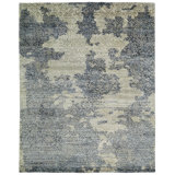 Hand Knotted Abstract Area Rug in Gray