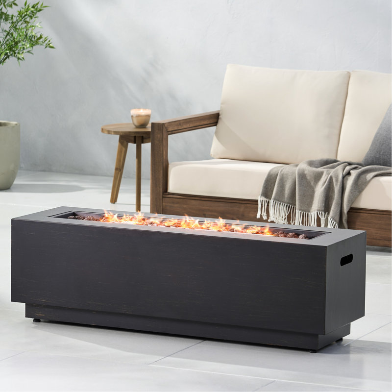 Foyer extérieur 40 po, fer rectangulaire, 50 000, gris foncé, accessoire pour hanche, sans assemblage,