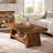 Rectangular Solid Wood Coffee Table, 47-inch Real Wood Center Table With Storage-1938874145