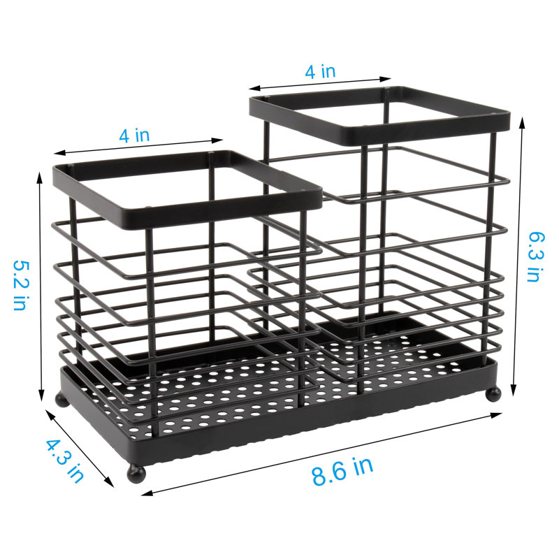 Metal Rectangle Utensil Crock