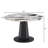 Roundhill Furniture Cavira Modern Faux Marble Dining Table with Wood Pedestal Base, Off-White-120742287